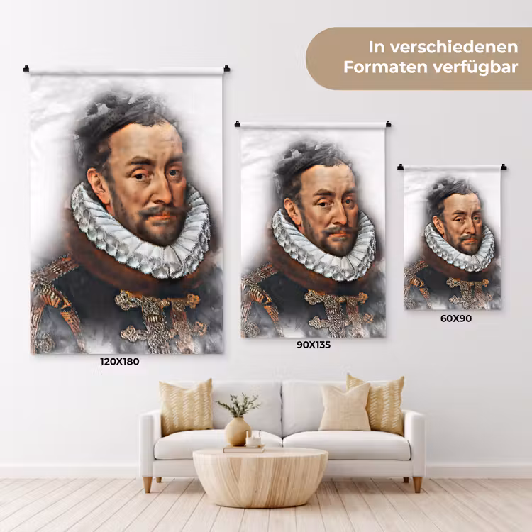 Willem van Oranje - Adriaen Thomasz - Rook Wandkleed katoen klein -tsfeer8_DE