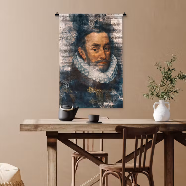 Willem van Oranje - Adriaen Thomasz - Krant Wandkleed katoen klein -sfeer6