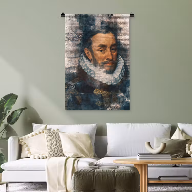 Willem van Oranje - Adriaen Thomasz - Krant Wandkleed katoen klein -sfeer7