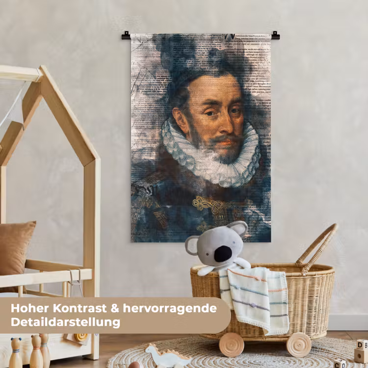 Willem van Oranje - Adriaen Thomasz - Krant Wandkleed katoen klein -xsfeer1_kind_DE
