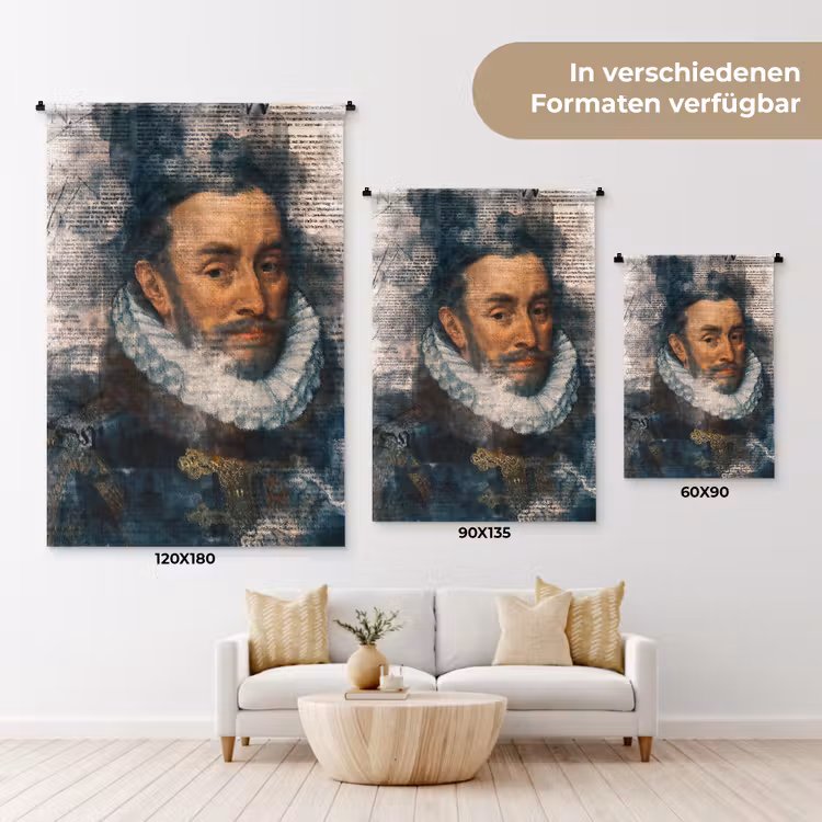 Willem van Oranje - Adriaen Thomasz - Krant Wandkleed katoen klein -tsfeer8_DE