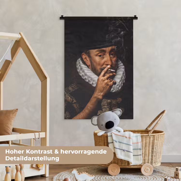 Willem van Oranje - Adriaen Thomasz - Sigaretten Wandkleed katoen klein -xsfeer1_kind_DE