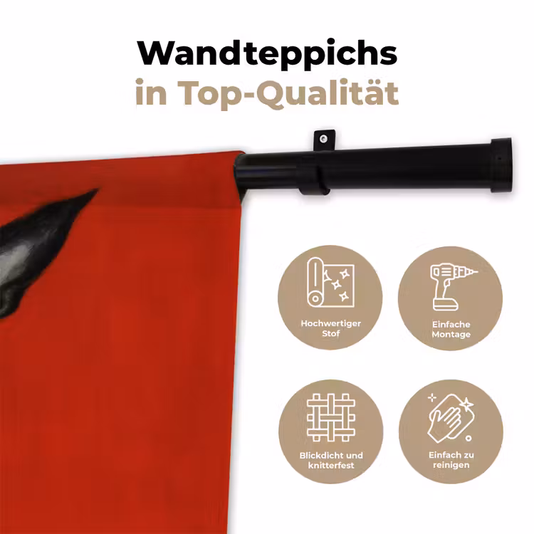 Windhond - Minimalistisch - Rood Wandkleed katoen klein -tsfeer2_DE