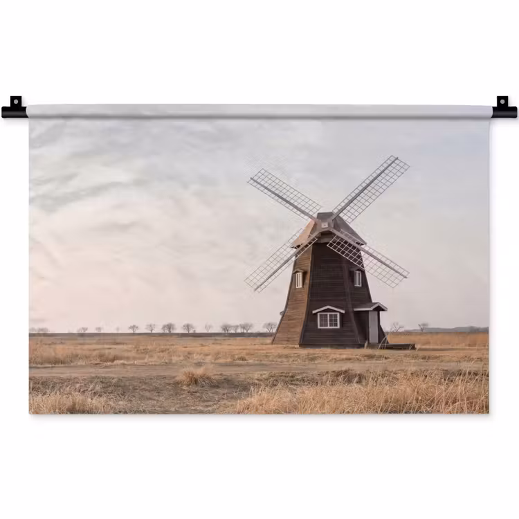 Windmolens - Landschap - Veld Wandkleed katoen klein -zz3d