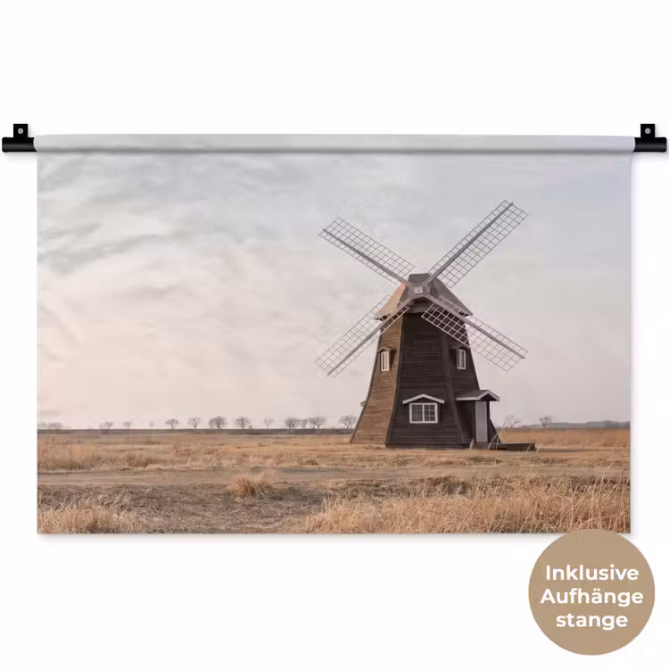 Windmolens - Landschap - Veld Wandkleed katoen klein -t3d_DE