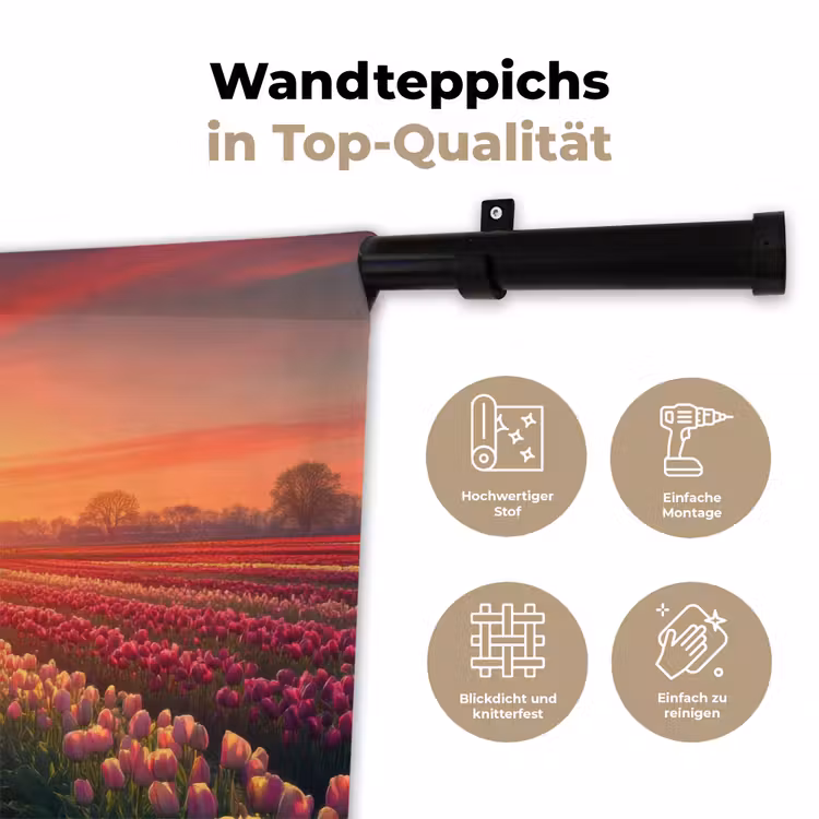 Windmolen - Zonsondergang - Landschap Wandkleed katoen klein -tsfeer2_DE