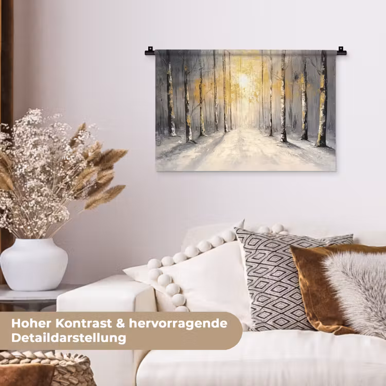 Winter - Abstract - Sneeuw - Natuur - Zon Wandkleed katoen klein -tsfeer1_DE