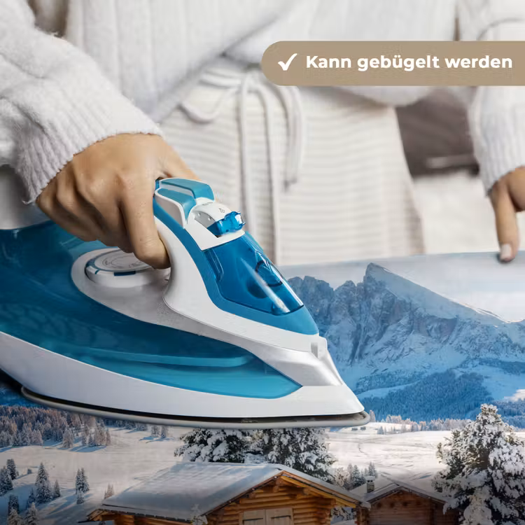 Winter - Huisje - Bergen - Uitzicht - Sneeuw Wandkleed katoen klein -tsfeer9_DE