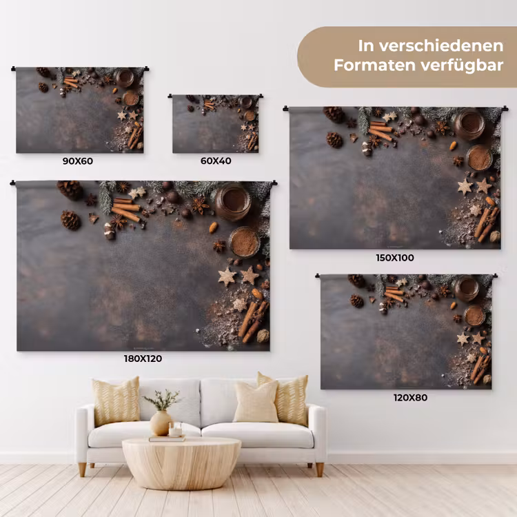 Winter - Kerst - Specerijen - Beton Wandkleed katoen klein -tsfeer8_DE