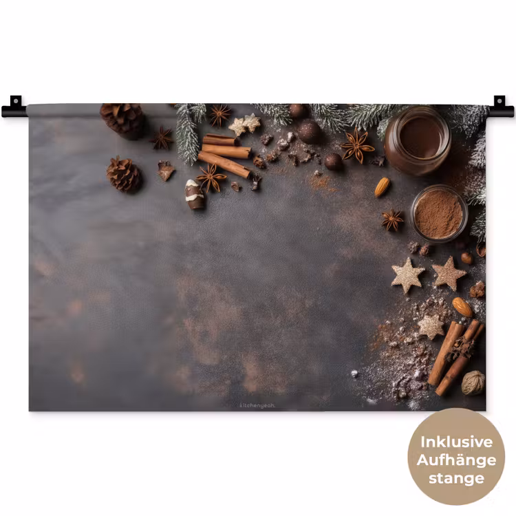 Winter - Kerst - Specerijen - Beton Wandkleed katoen klein -t3d_DE
