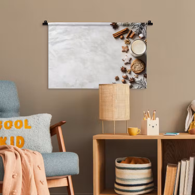 Winter - Kerst - Specerijen - Wit Wandkleed katoen klein -wsfeer4_kind
