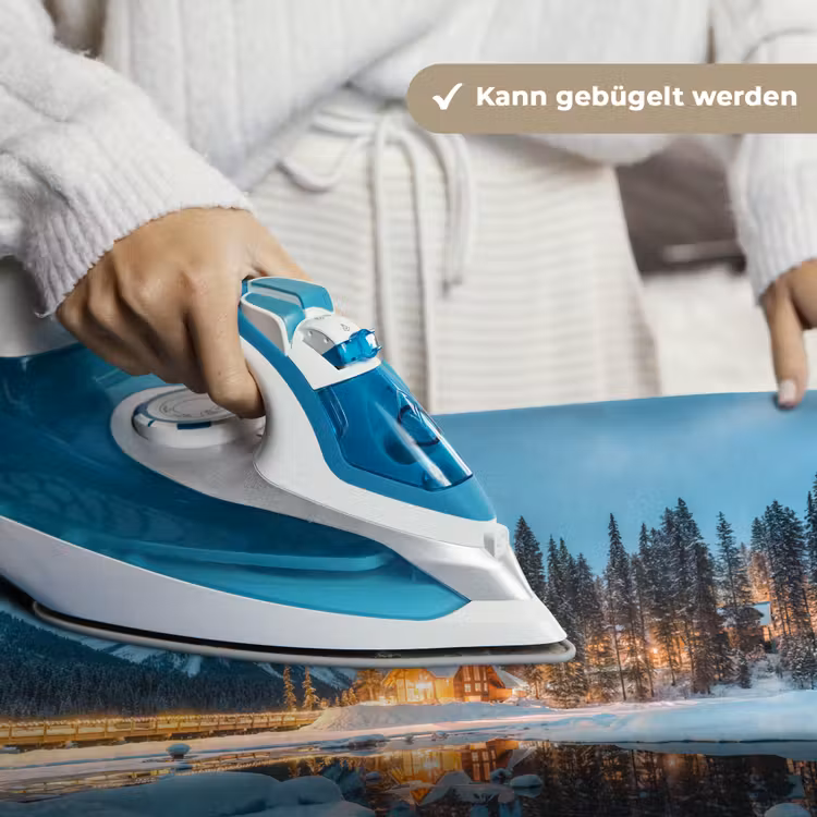 Winterlandschap - Natuur - Huis - Bergen - Sneeuw Wandkleed katoen klein -tsfeer9_DE