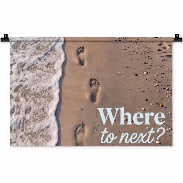 Where to next - Strand - Voetstappen Wandkleed katoen klein -zz3d