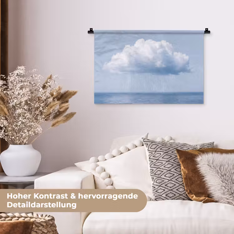 Wandteppich - Wolke – Regen – Natur - Wolk - Regen - Natuur Wandkleed katoen klein