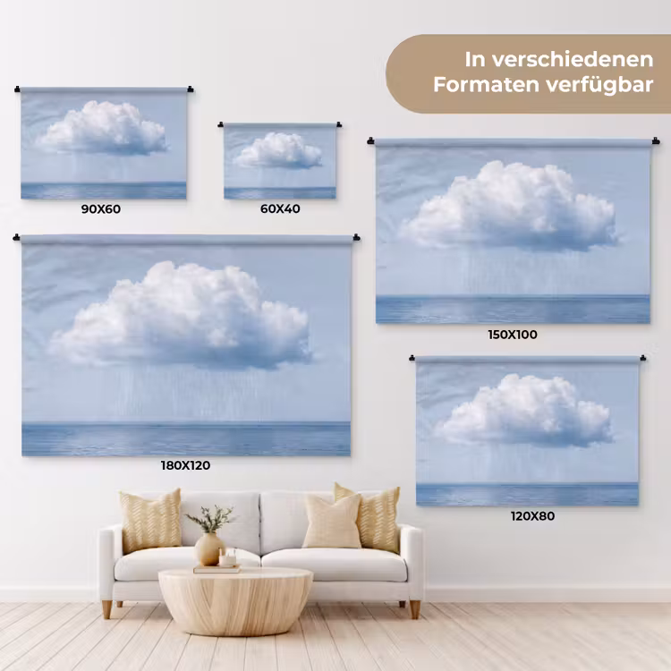 Wandteppich - Wolke – Regen – Natur - Wolk - Regen - Natuur Wandkleed katoen klein