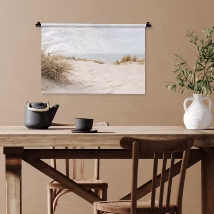 Wolken - Duinlandschap - Zand Wandkleed katoen klein -sfeer6