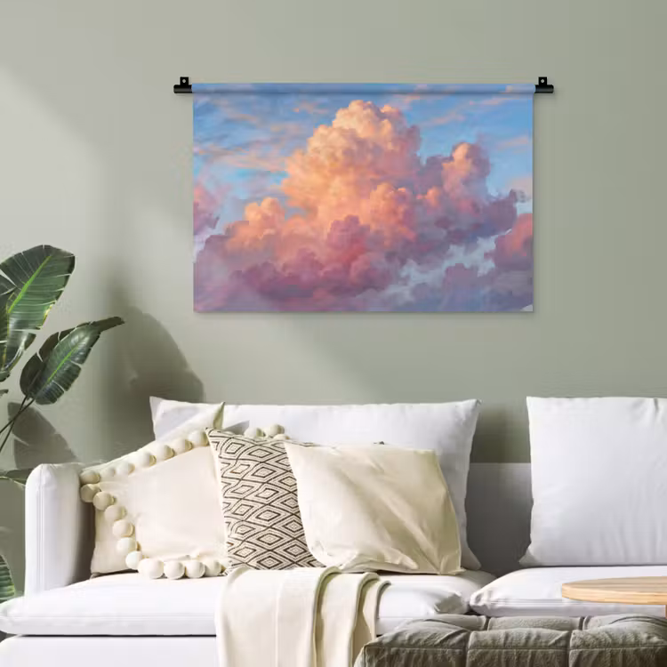 Wolken - Lucht - Natuur - Abstract - Kleurrijk Wandkleed katoen klein -sfeer7