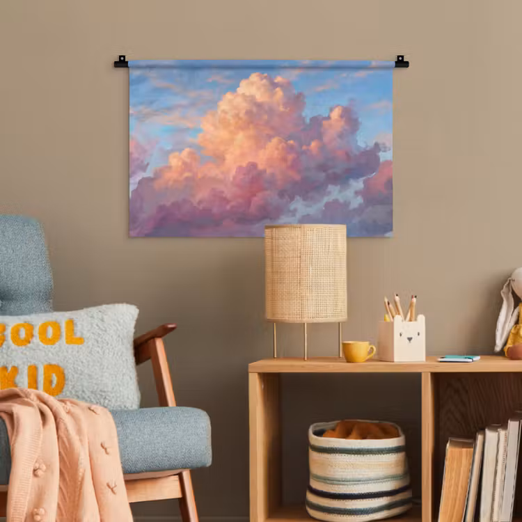 Wolken - Lucht - Natuur - Abstract - Kleurrijk Wandkleed katoen klein -wsfeer4_kind