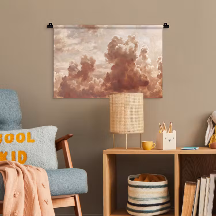 Wolken - Lucht - Natuur - Modern - Bruin Wandkleed katoen klein -wsfeer4_kind