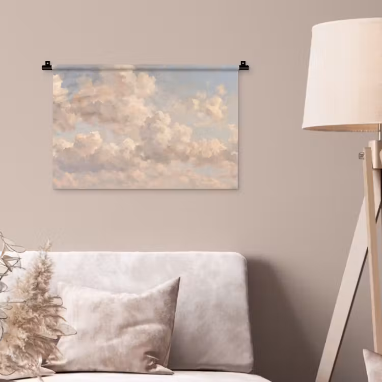 Wolken - Zacht - Natuur - Klassiek - Beige Wandkleed katoen klein -sfeer4
