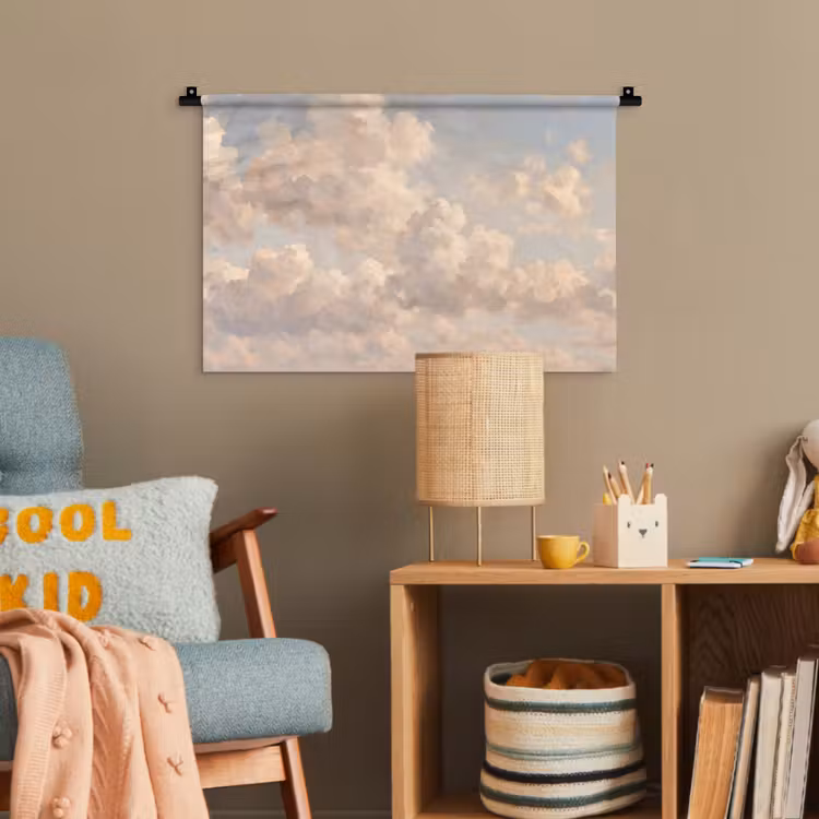 Wolken - Zacht - Natuur - Klassiek - Beige Wandkleed katoen klein -wsfeer4_kind