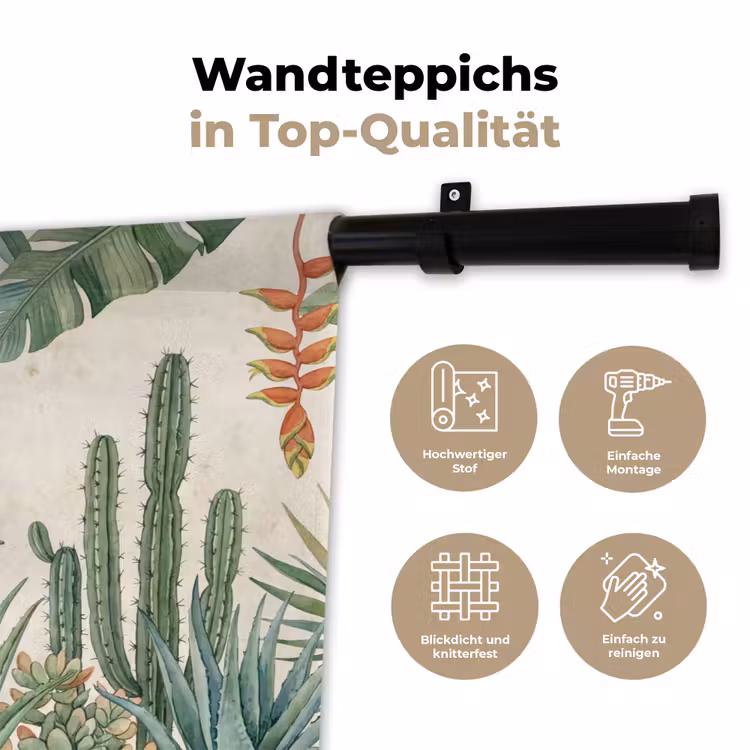 Woestijn - Planten - Groen Wandkleed katoen klein -tsfeer2_DE