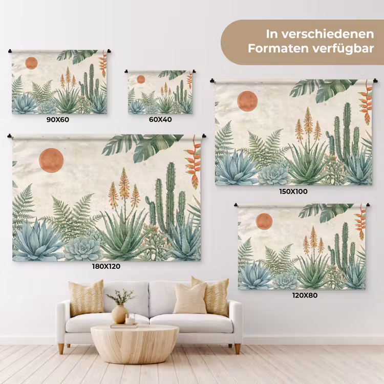 Woestijn - Planten - Groen Wandkleed katoen klein -tsfeer8_DE