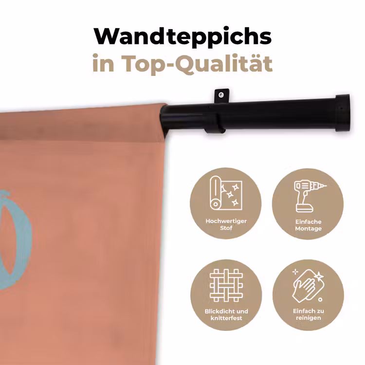 XOXO - Blauw - Perzikkleur Wandkleed katoen klein -tsfeer2_DE