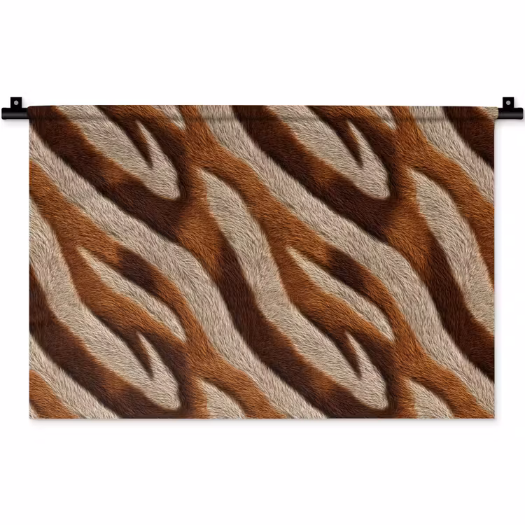 Zebra - Bruin - Patroon Wandkleed katoen klein 269 -zz3d