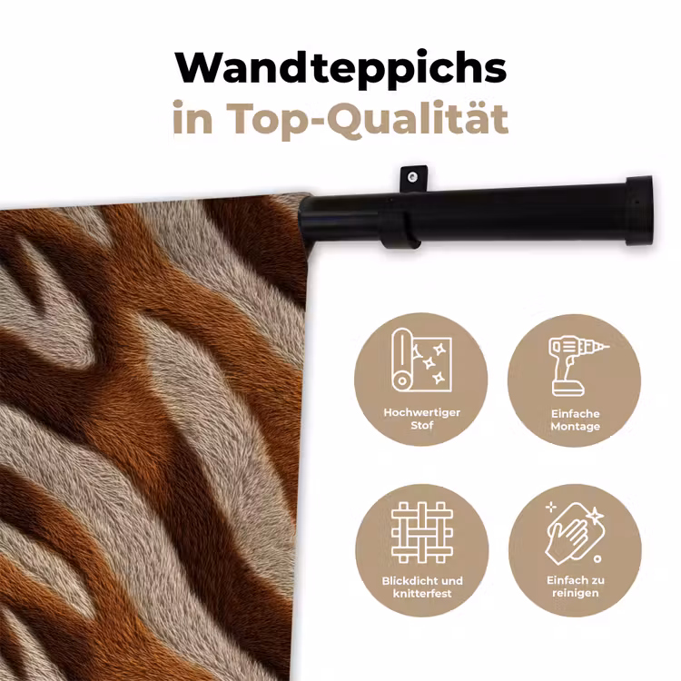 Zebra - Bruin - Patroon Wandkleed katoen klein 269 -tsfeer2_DE