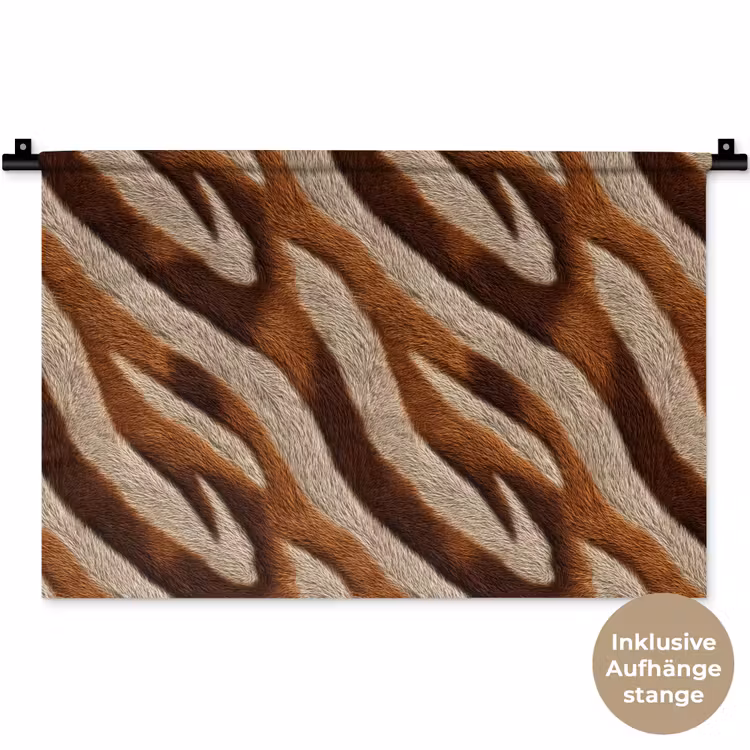 Zebra - Bruin - Patroon Wandkleed katoen klein 269 -t3d_DE