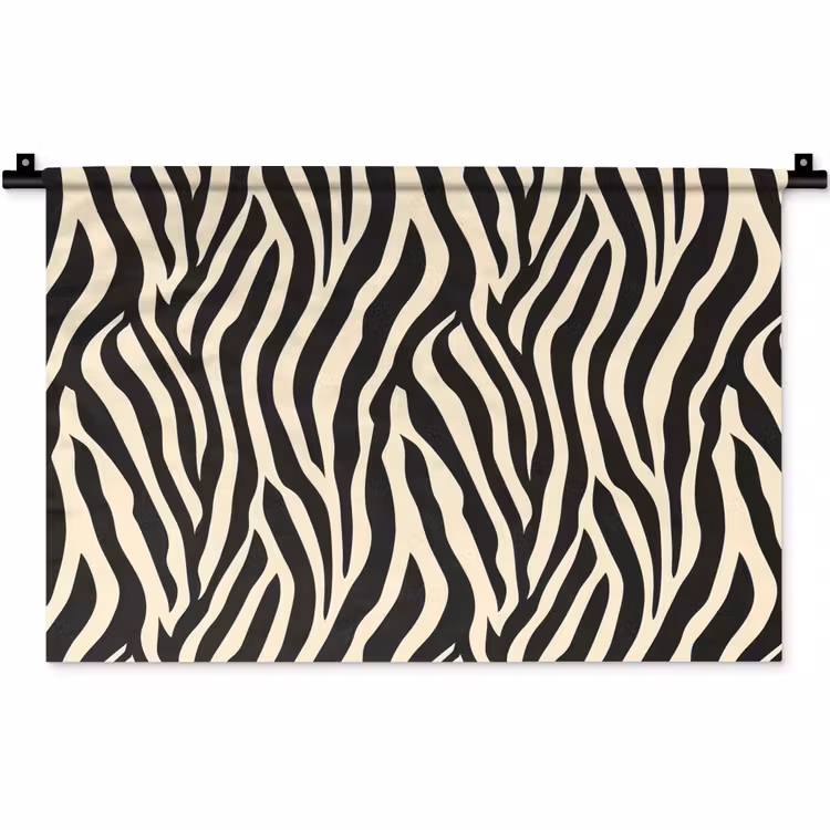 Zebra - Print - Klassiek - Zwart Wandkleed katoen klein 269 -zz3d