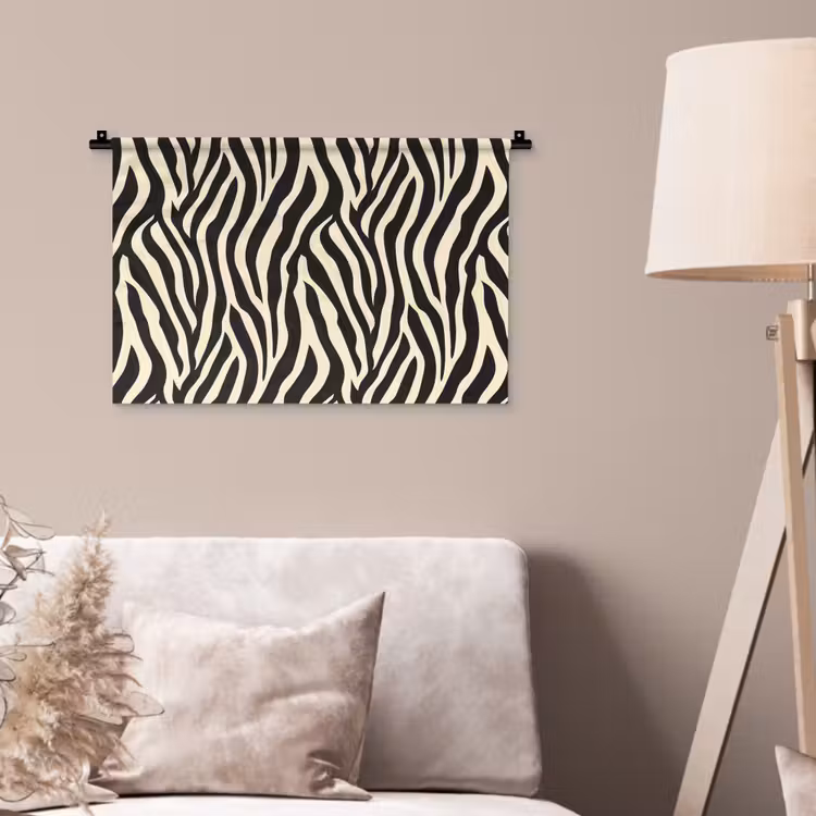 Zebra - Print - Klassiek - Zwart Wandkleed katoen klein 269 -sfeer4