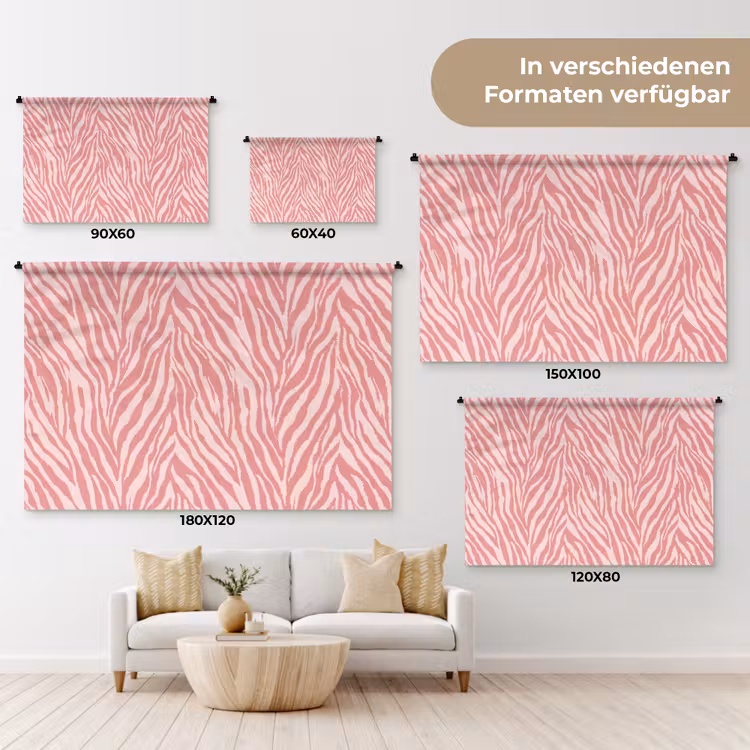 Zebra - Print - Roze Wandkleed katoen klein 269 -tsfeer8_DE