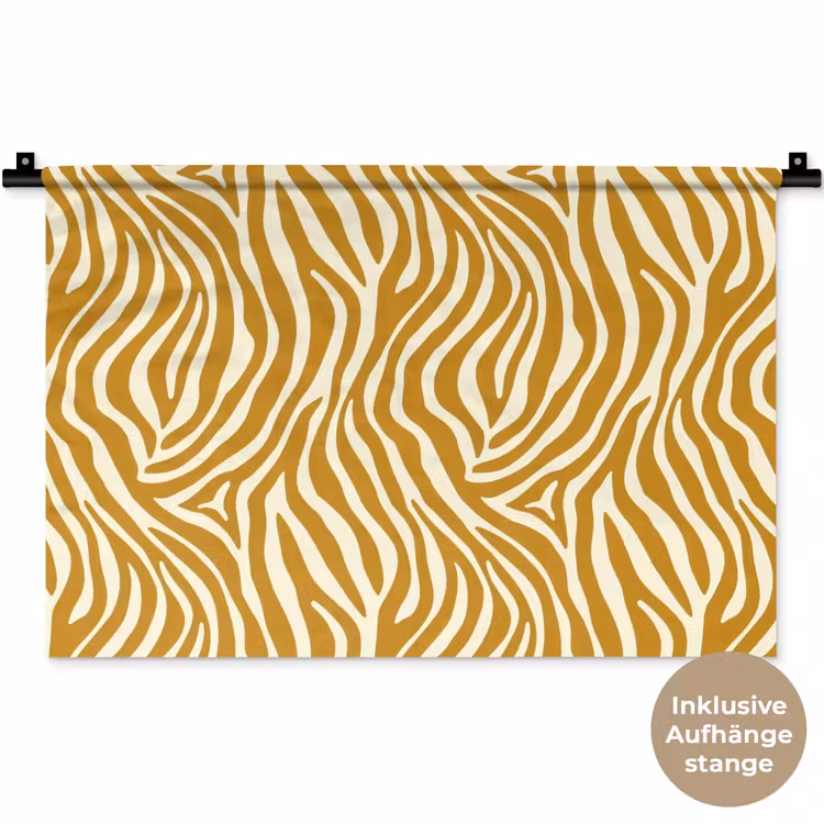 Zebra - Klassiek - Oker - Geel Wandkleed katoen klein 269 -t3d_DE