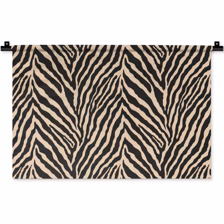 Zebra - Klassiek - Zwart Wandkleed katoen klein 269 -zz3d