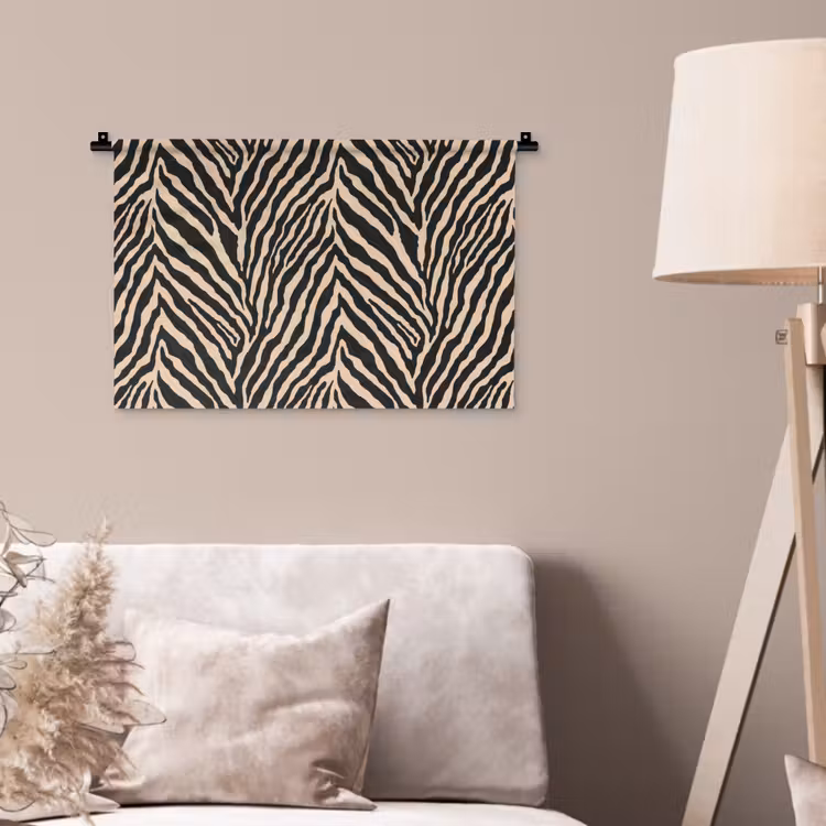 Zebra - Klassiek - Zwart Wandkleed katoen klein 269 -sfeer4