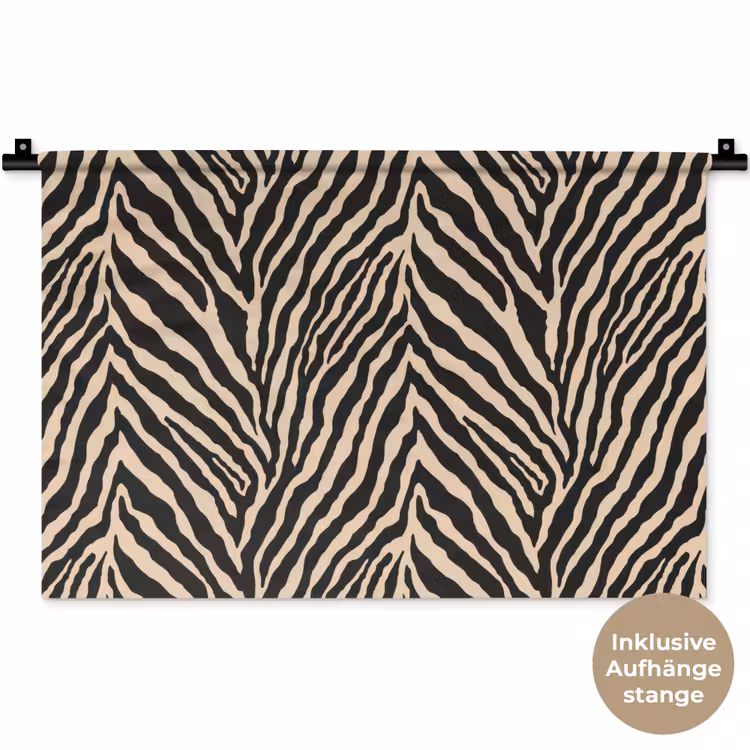 Zebra - Klassiek - Zwart Wandkleed katoen klein 269 -t3d_DE