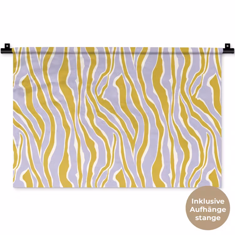 Zebra - Modern - Meerkleurig Wandkleed katoen klein 269 -t3d_DE