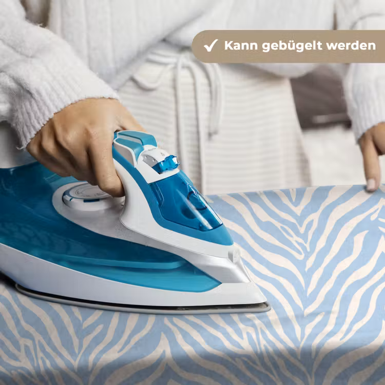 Zebra - Motief - Blauw - Wit Wandkleed katoen klein 269 -tsfeer9_DE
