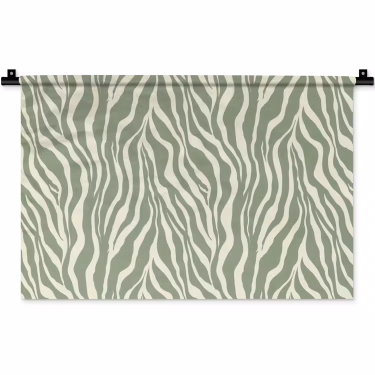Zebra - Motief - Groen Wandkleed katoen klein 269 -zz3d