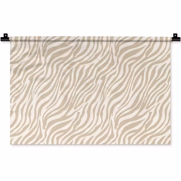 Zebra - Patroon - Beige Wandkleed katoen klein 269 -zz3d