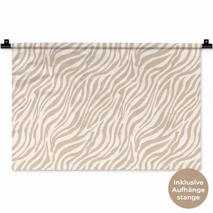 Zebra - Patroon - Beige Wandkleed katoen klein 269 -t3d_DE