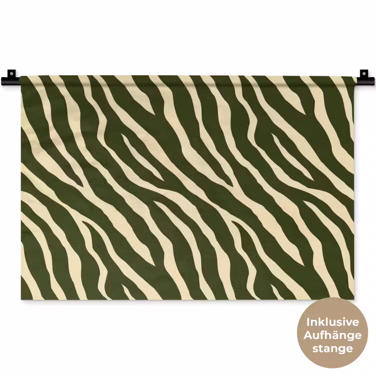 Zebra - Patroon - Groen Wandkleed katoen klein 269 -t3d_DE