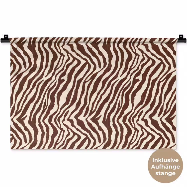 Zebra - Patroon - Zwart - Wit Wandkleed katoen klein 269 -t3d_DE