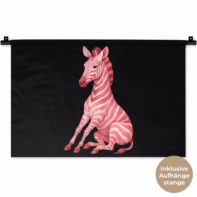Zebra - Roze - Gestreept Wandkleed katoen klein -t3d_DE
