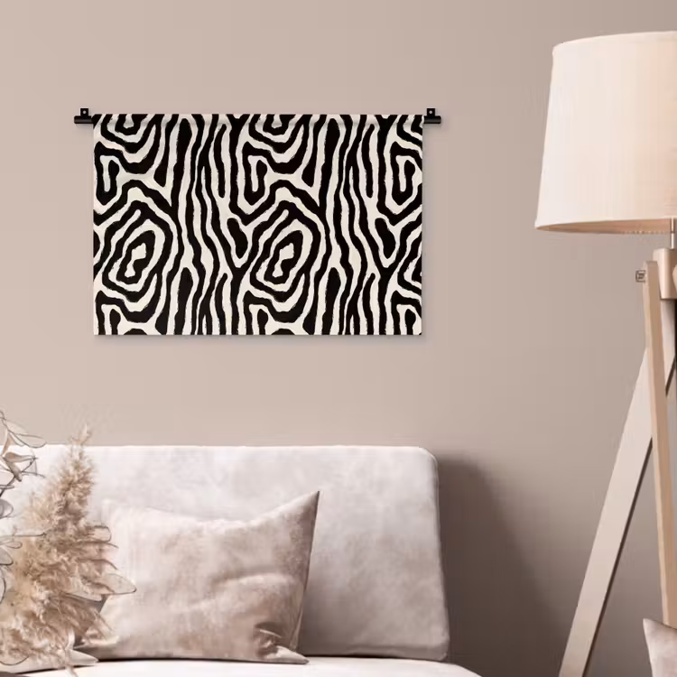 Zebra - Zwart - Abstract Wandkleed katoen klein 269 -sfeer4