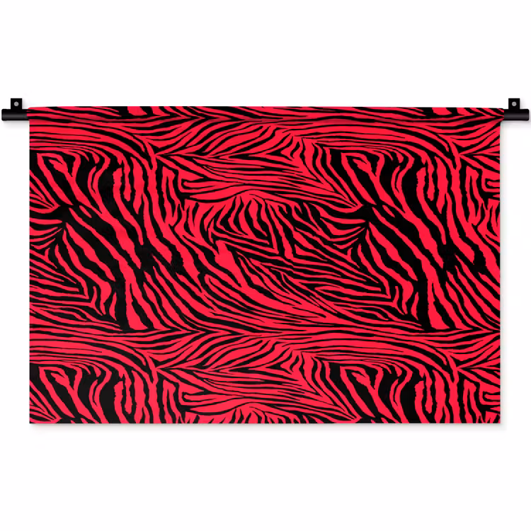Zebra - Zwart - Roze - Neon Wandkleed katoen klein 269 -zz3d