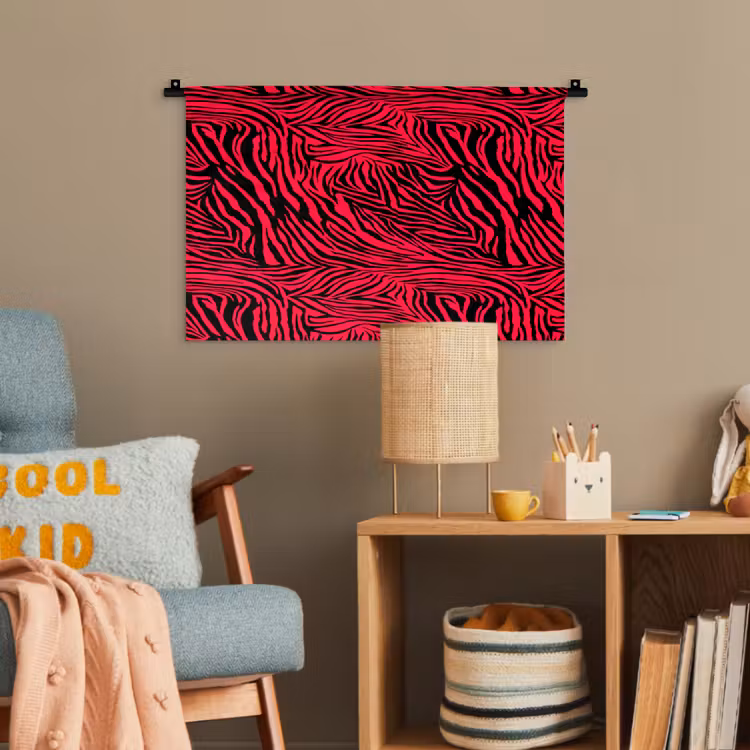 Zebra - Zwart - Roze - Neon Wandkleed katoen klein 269 -wsfeer4_kind