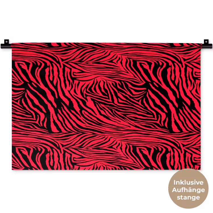 Zebra - Zwart - Roze - Neon Wandkleed katoen klein 269 -t3d_DE